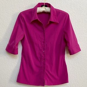 Frenchie Fuchsia Button Down Blouse